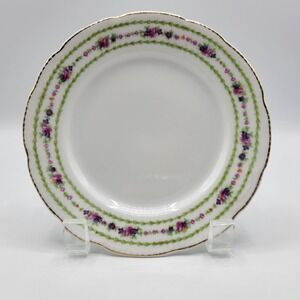 Vtg Bassett Limoges Austria Floral Design Bread Plate 6" Gold Trim Replacement
